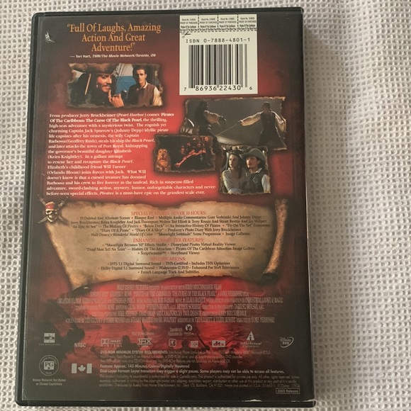2 for $15 bundle DVD Pirates of the Caribbean “ The Curse of the Black Pearl” - Picture 2 of 2